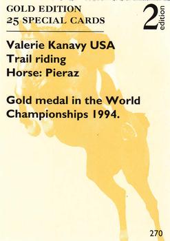 1995 Collect-A-Card Equestrian #270 Valerie Kanavy / Pieraz Back